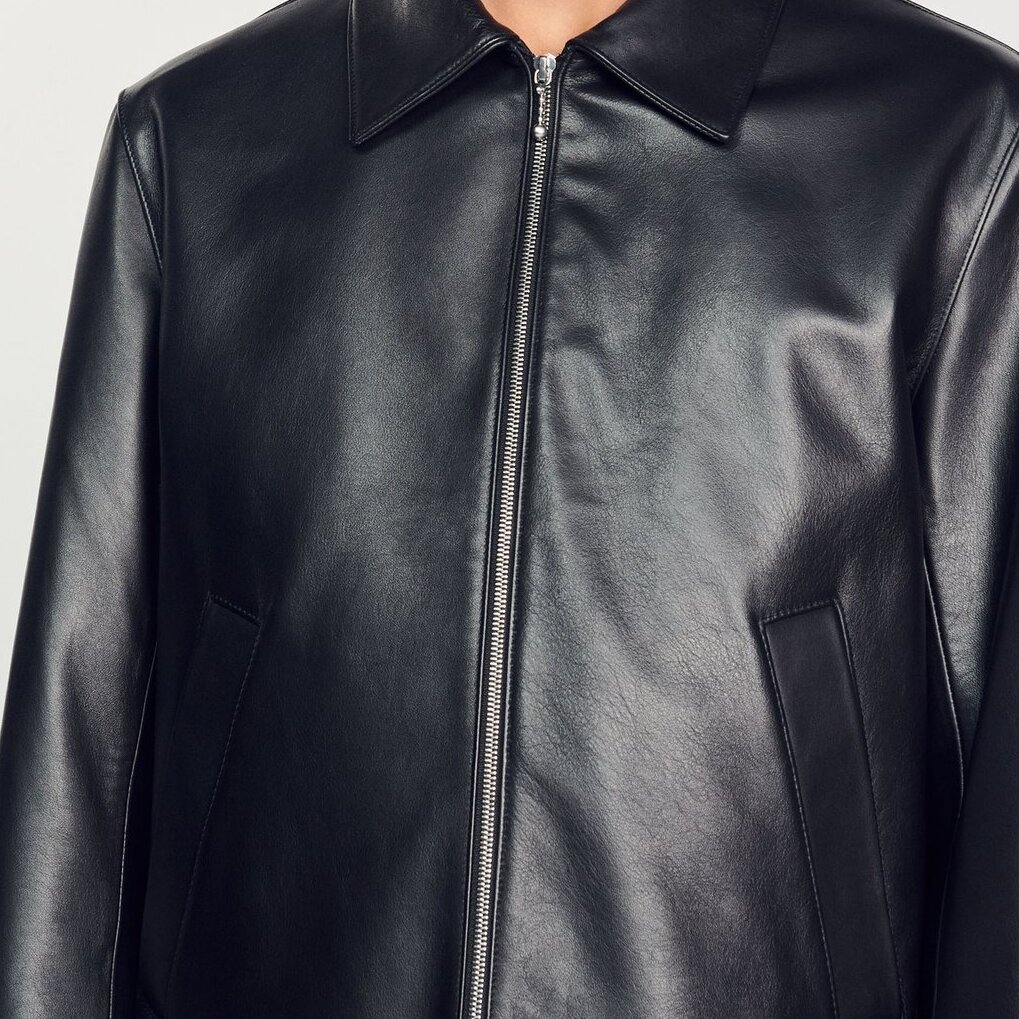 Blouson aus Glattleder Sandro Second-Hand photo 3