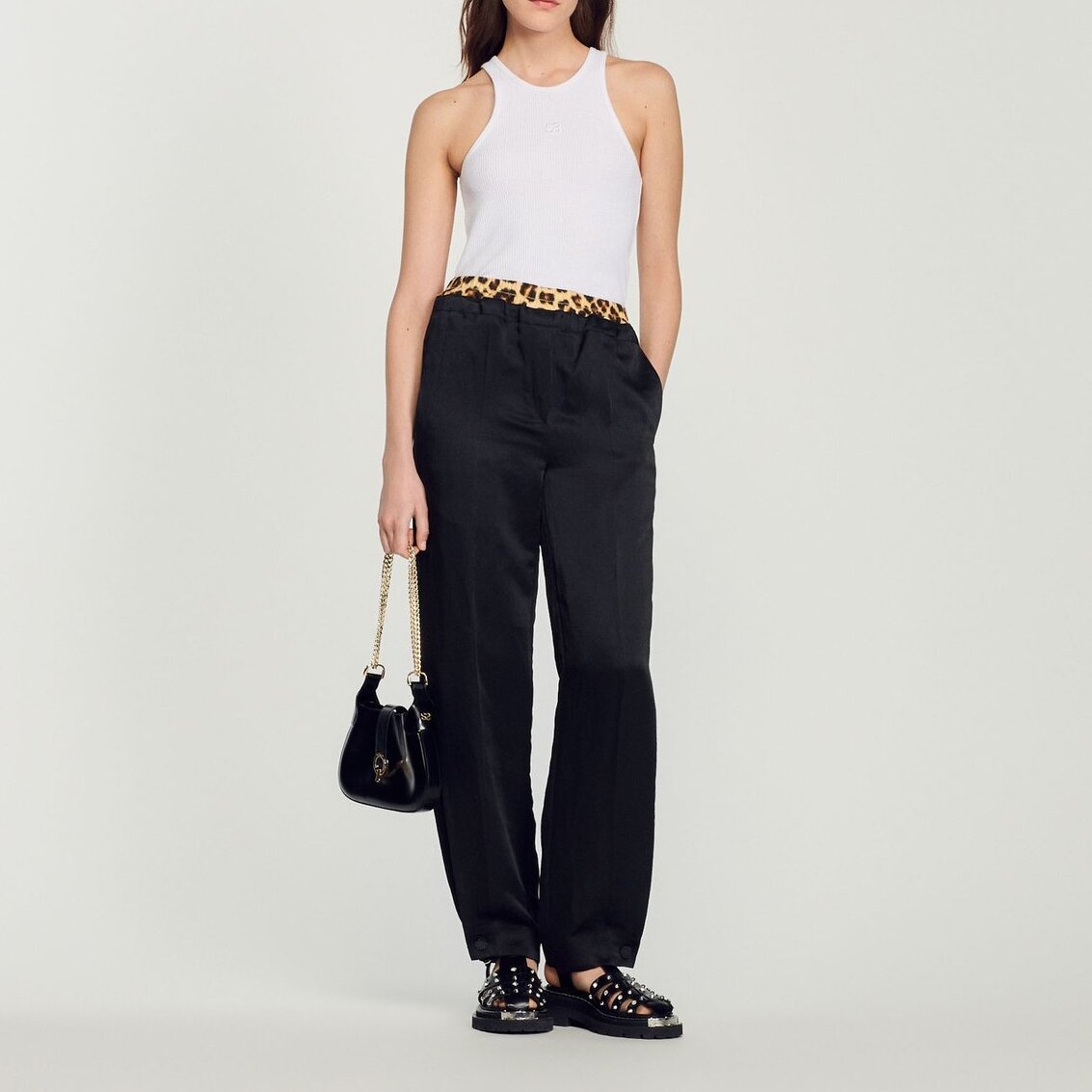 Leopard double-waist Trousers Sandro second-hand photo 2