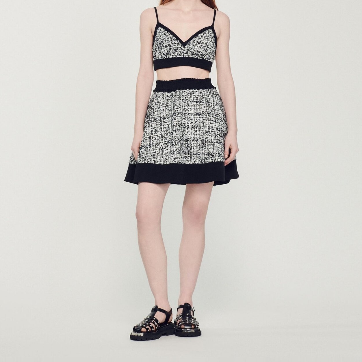 Jupe patineuse en tweed Sandro seconde main photo 3