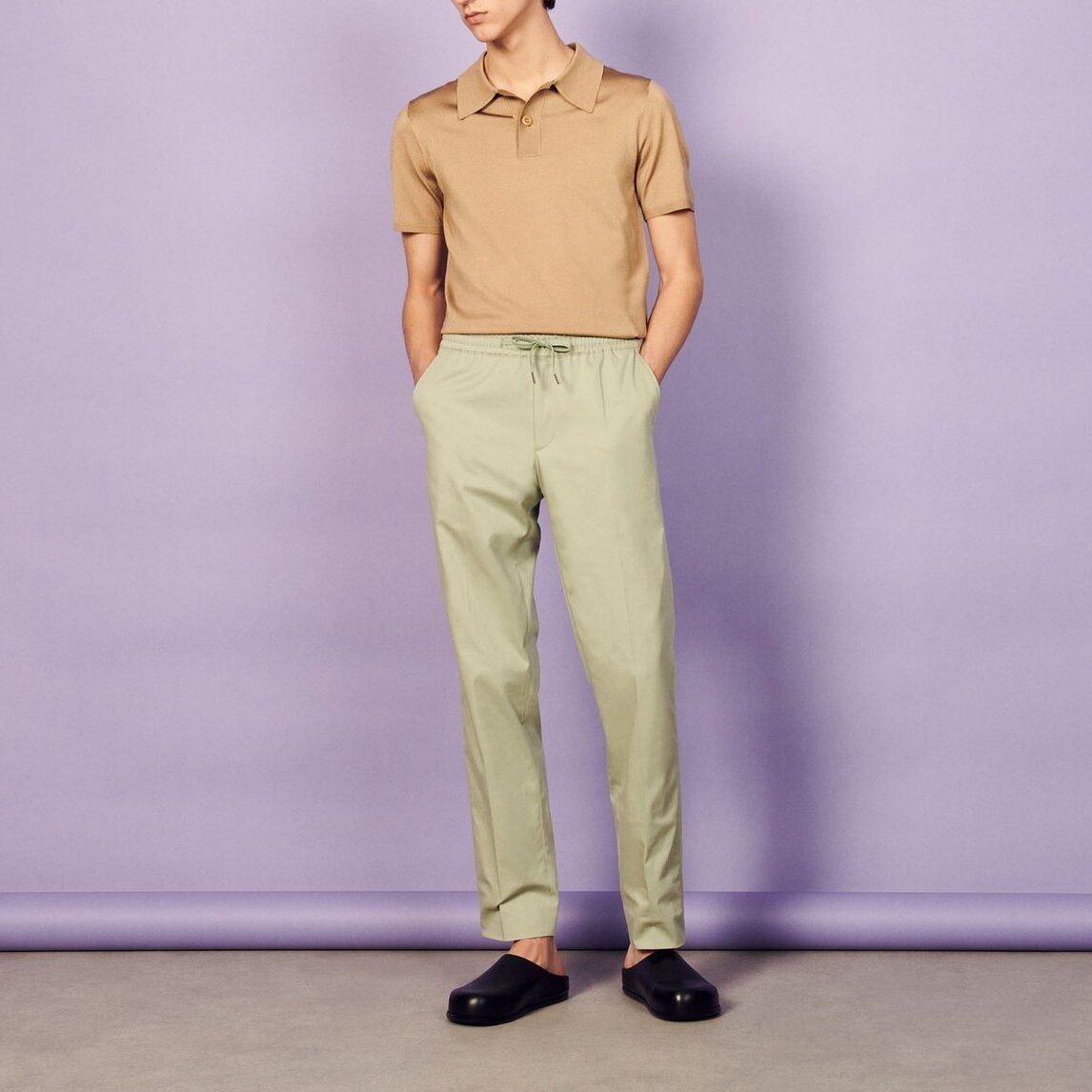 Cotton carrot-fit Trousers Sandro second-hand photo 2