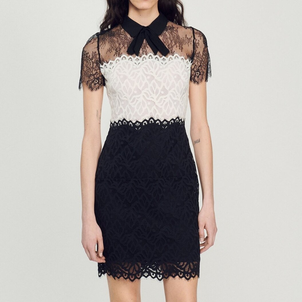 Robe en dentelle bi-couleur Sandro seconde main photo 5
