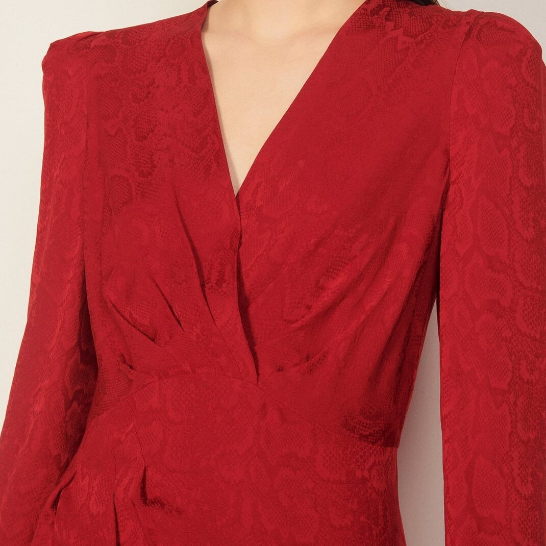 Vestido corto de jacquard efecto pitón Sandro segunda mano photo 4