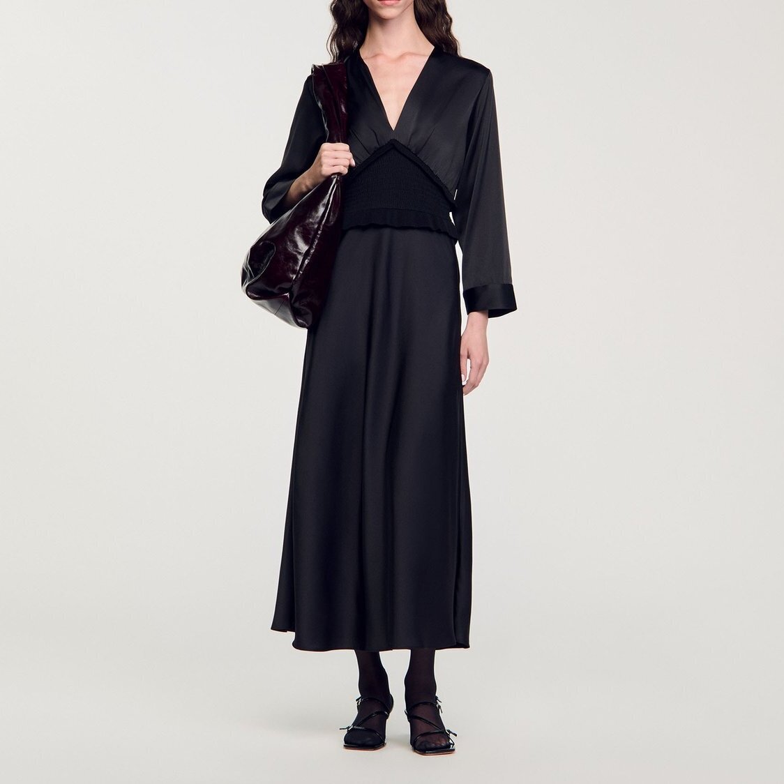 Robe longue satinée Sandro seconde main photo 3