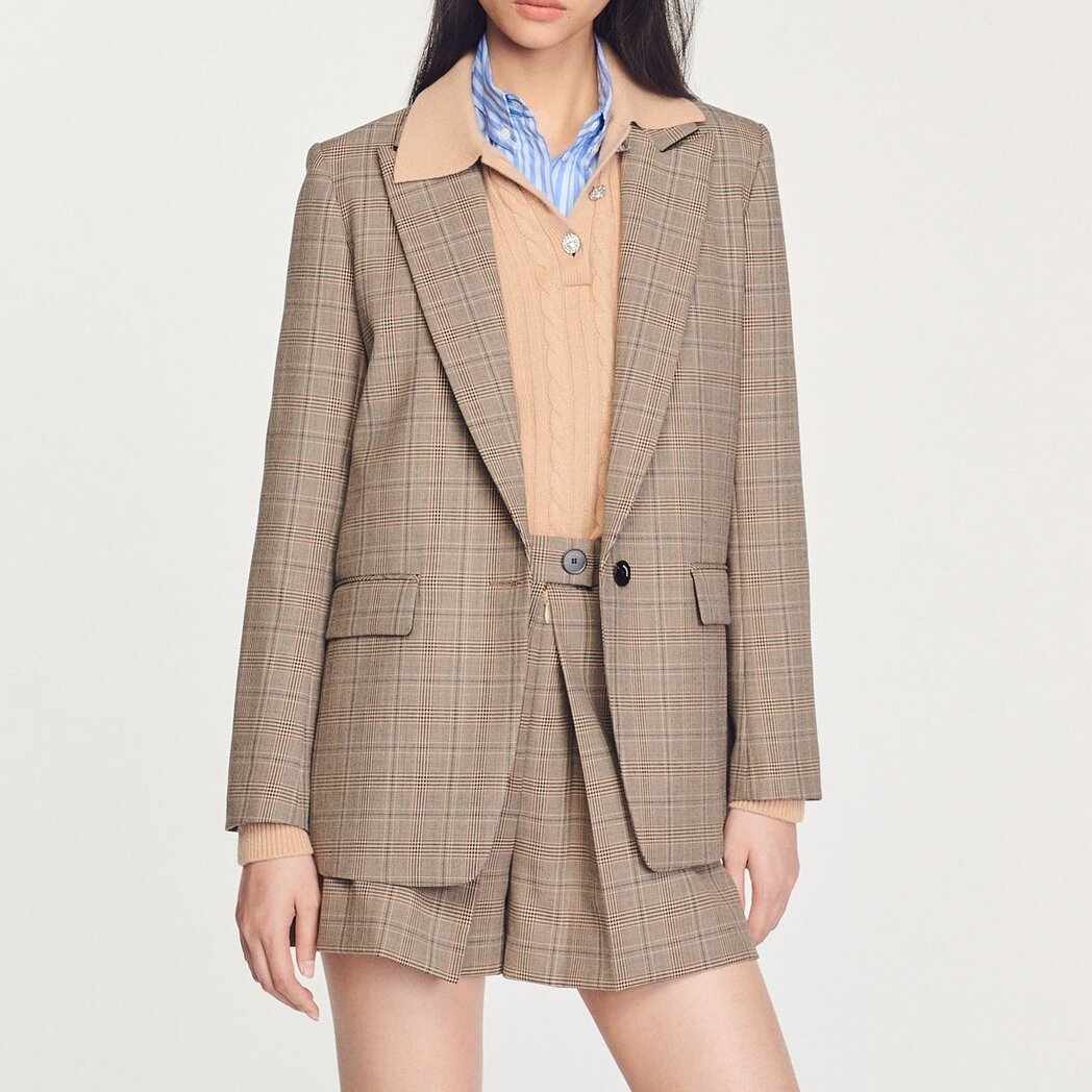 Veste de tailleur à carreaux seconde main