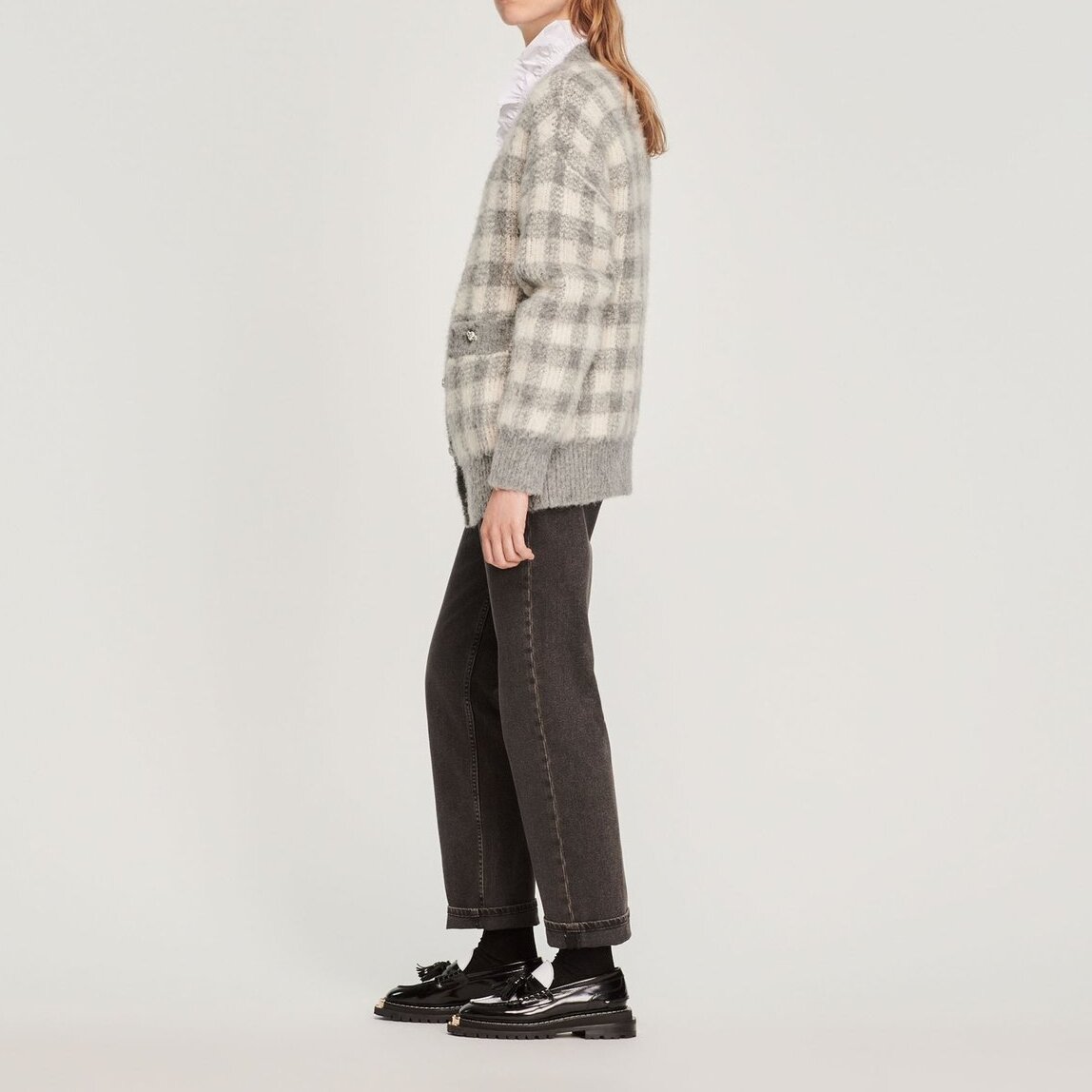 Cardigan jacquard carreaux Sandro seconde main photo 7