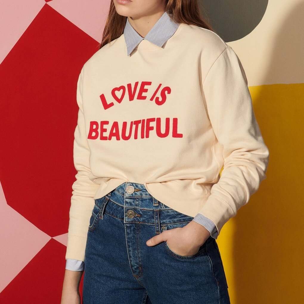 Sweatshirt with contrasting block motif Sandro second-hand photo 1