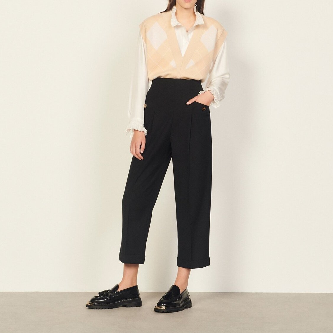 Pantalon taille haute Sandro seconde main photo 2