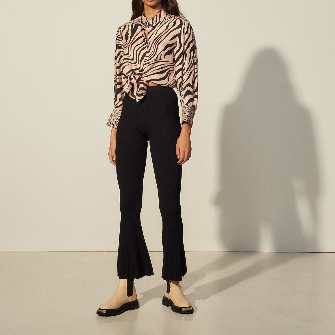 Flared knitted Trousers Sandro second-hand photo 3