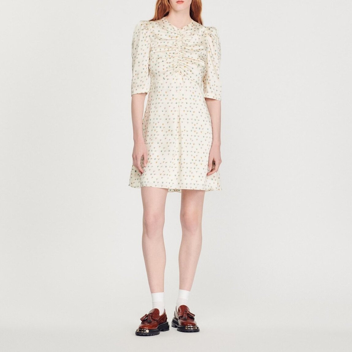 Short dress with Summer Flowers print Sandro second-hand photo 3
