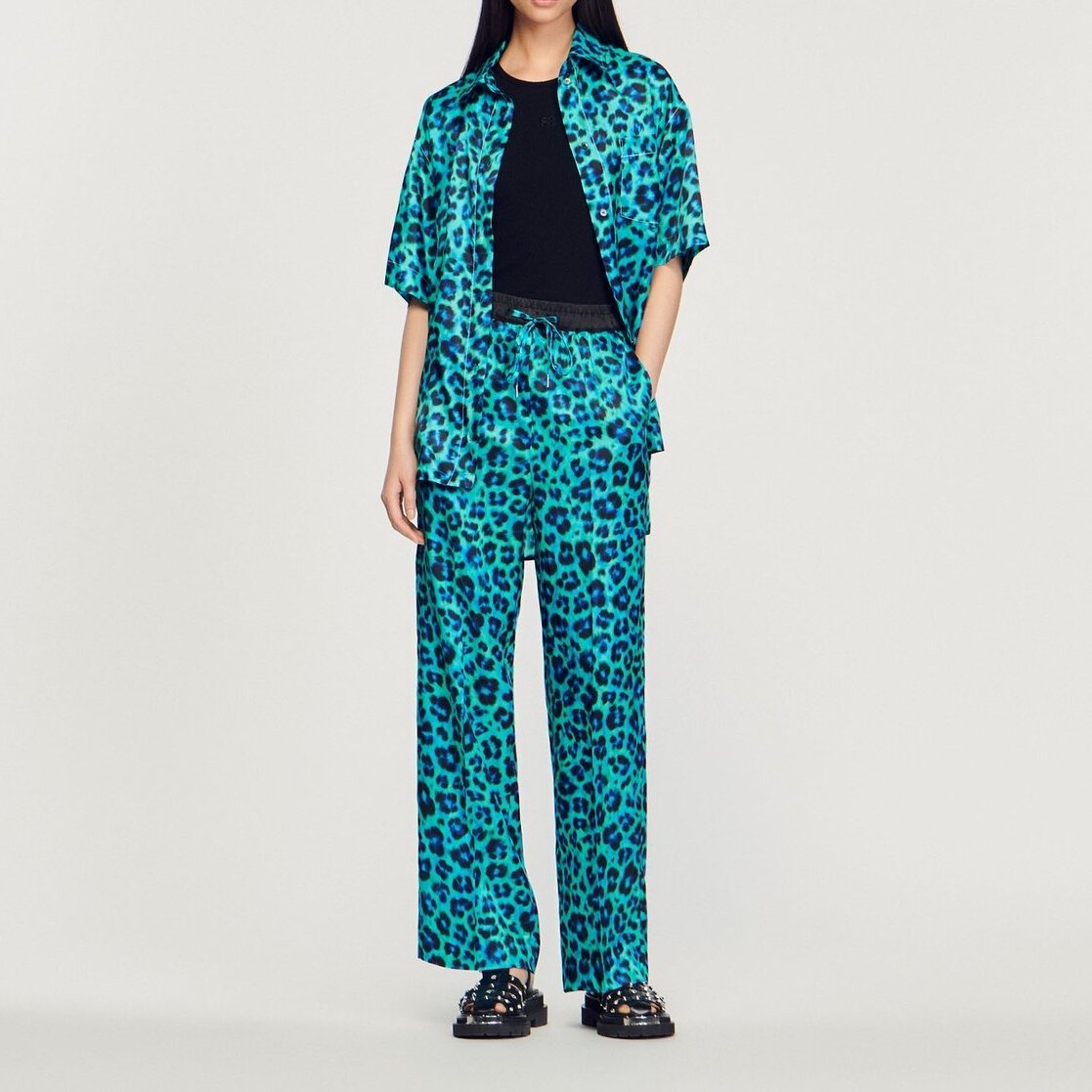 Wide-leg leopard Trousers Sandro second-hand photo 2
