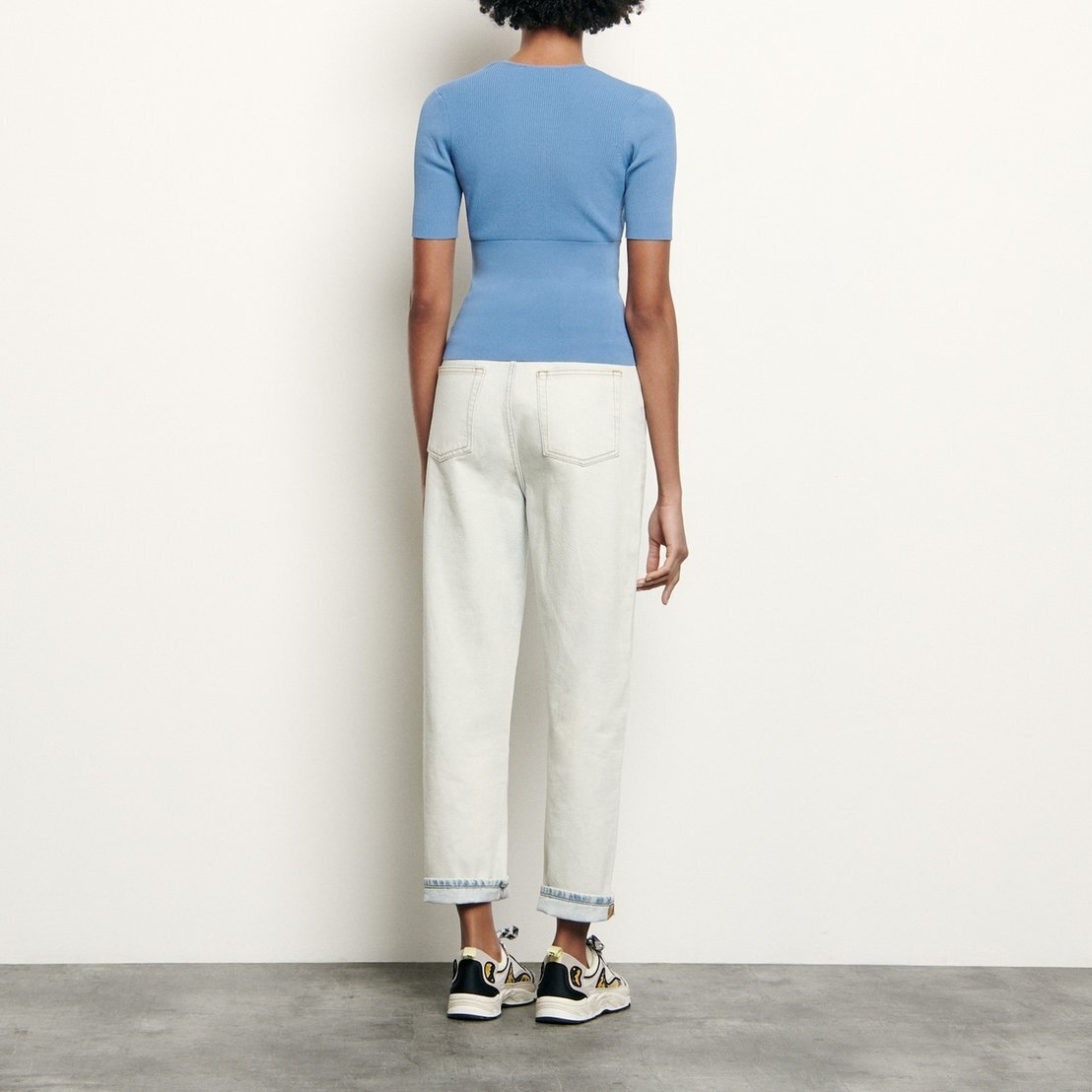 Cropped sweater with crossover neckline Sandro tweedehands photo 2