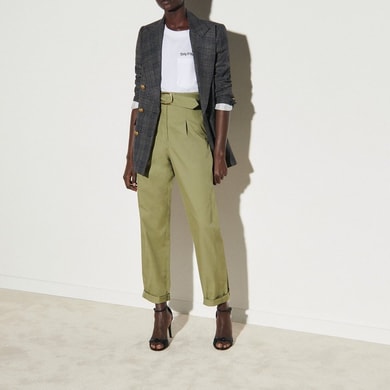 Pantalon large taille haute en gabardine Sandro seconde main photo 2