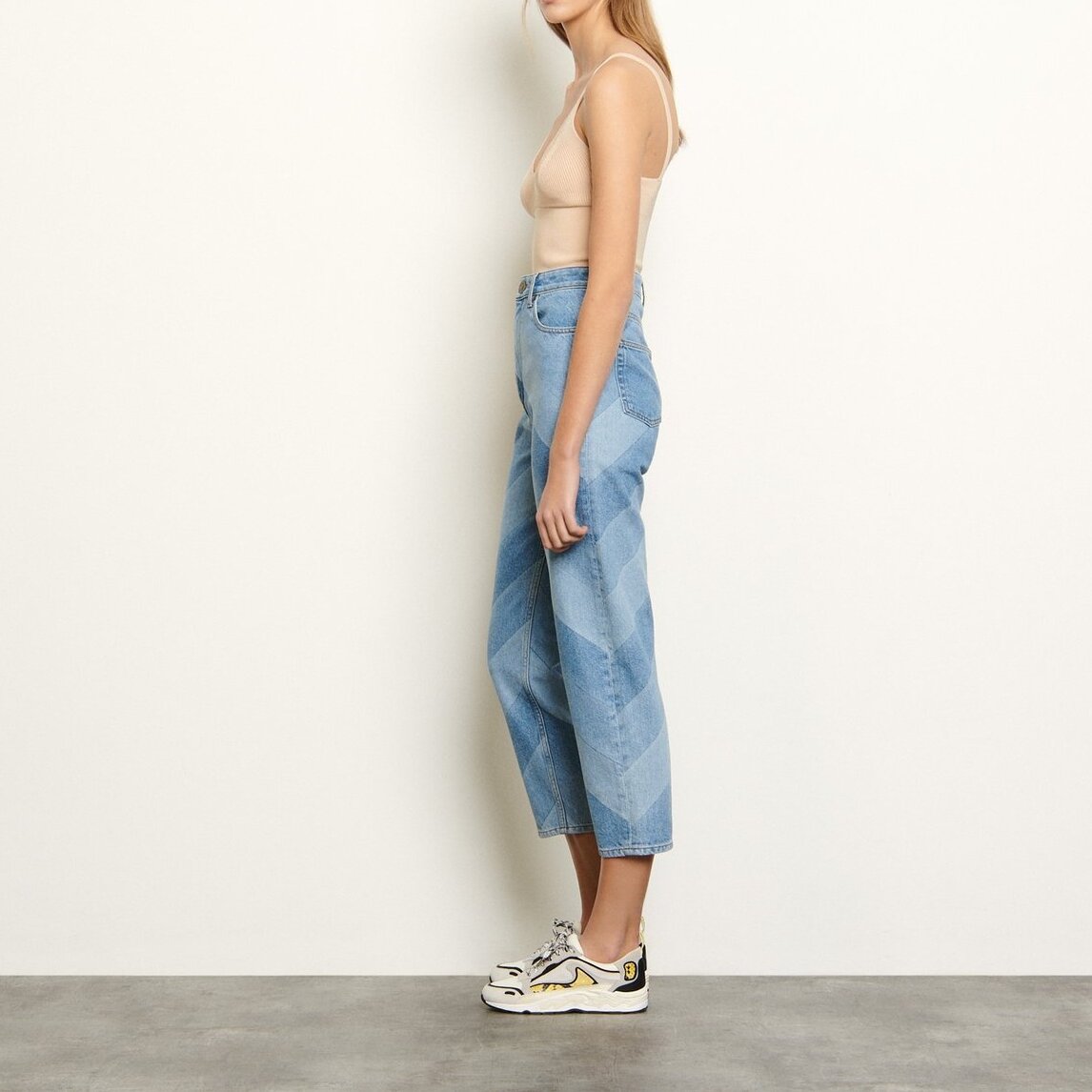 Jeans with diagonal stripes Sandro second-hand photo 2