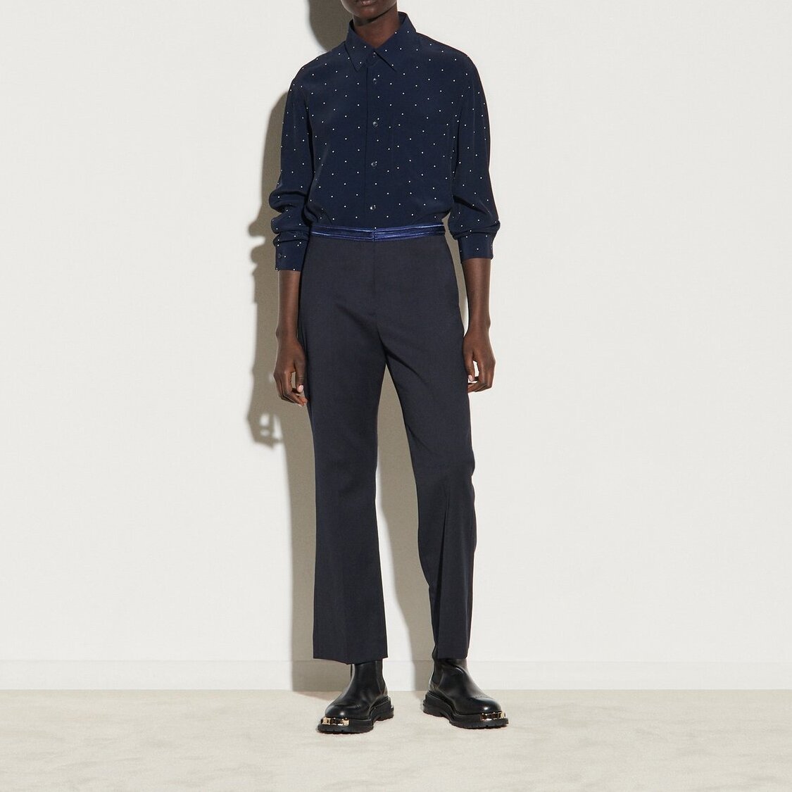 Straight-leg Trousers with braid trims Sandro second-hand photo 4