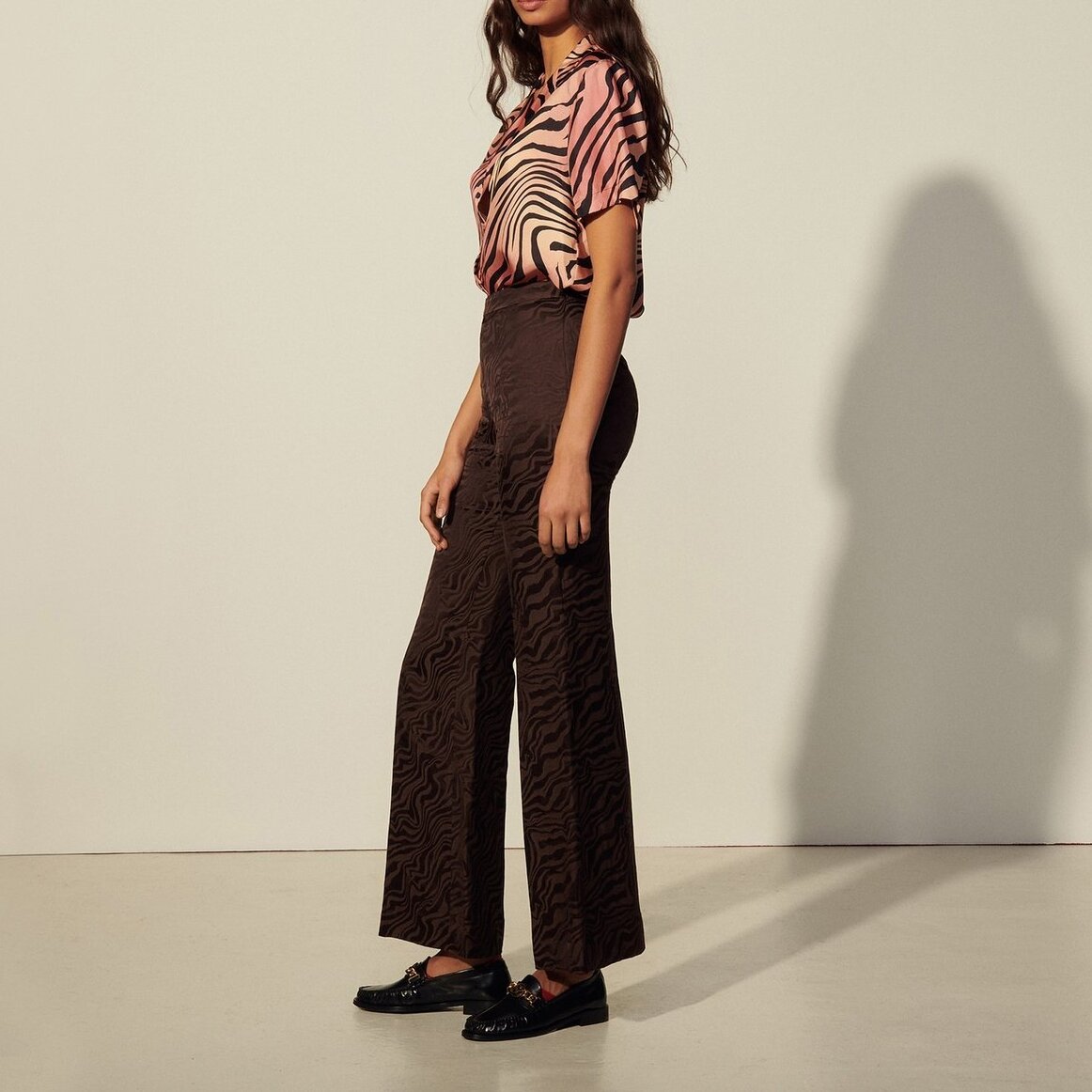 High-waisted jacquard Trousers Sandro second-hand photo 3
