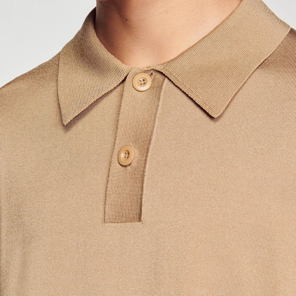 Short-sleeve knitted polo shirt Sandro second-hand photo 4