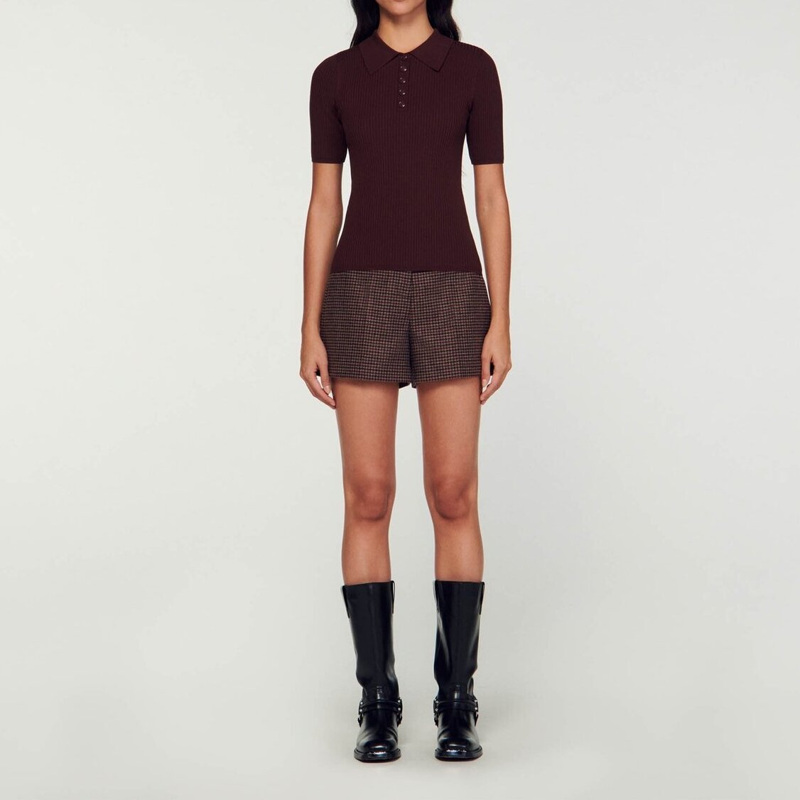 Pull polo manches courtes Sandro seconde main photo 3