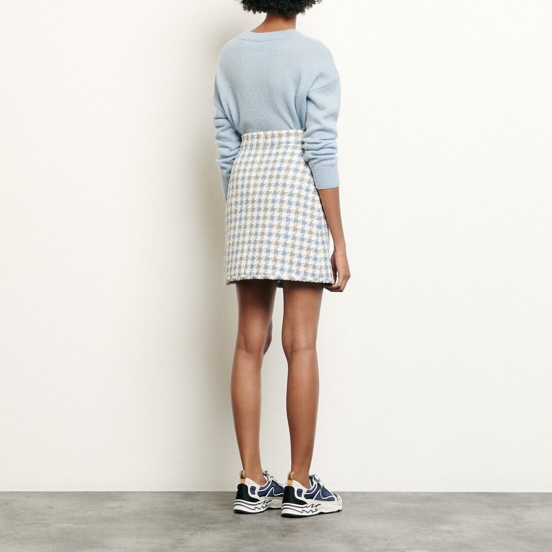 Short houndstooth tweed skirt Sandro second-hand photo 1