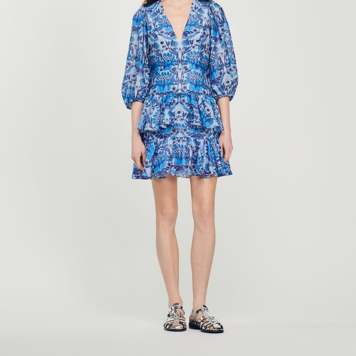 Short scarf print dress Sandro second-hand photo 3