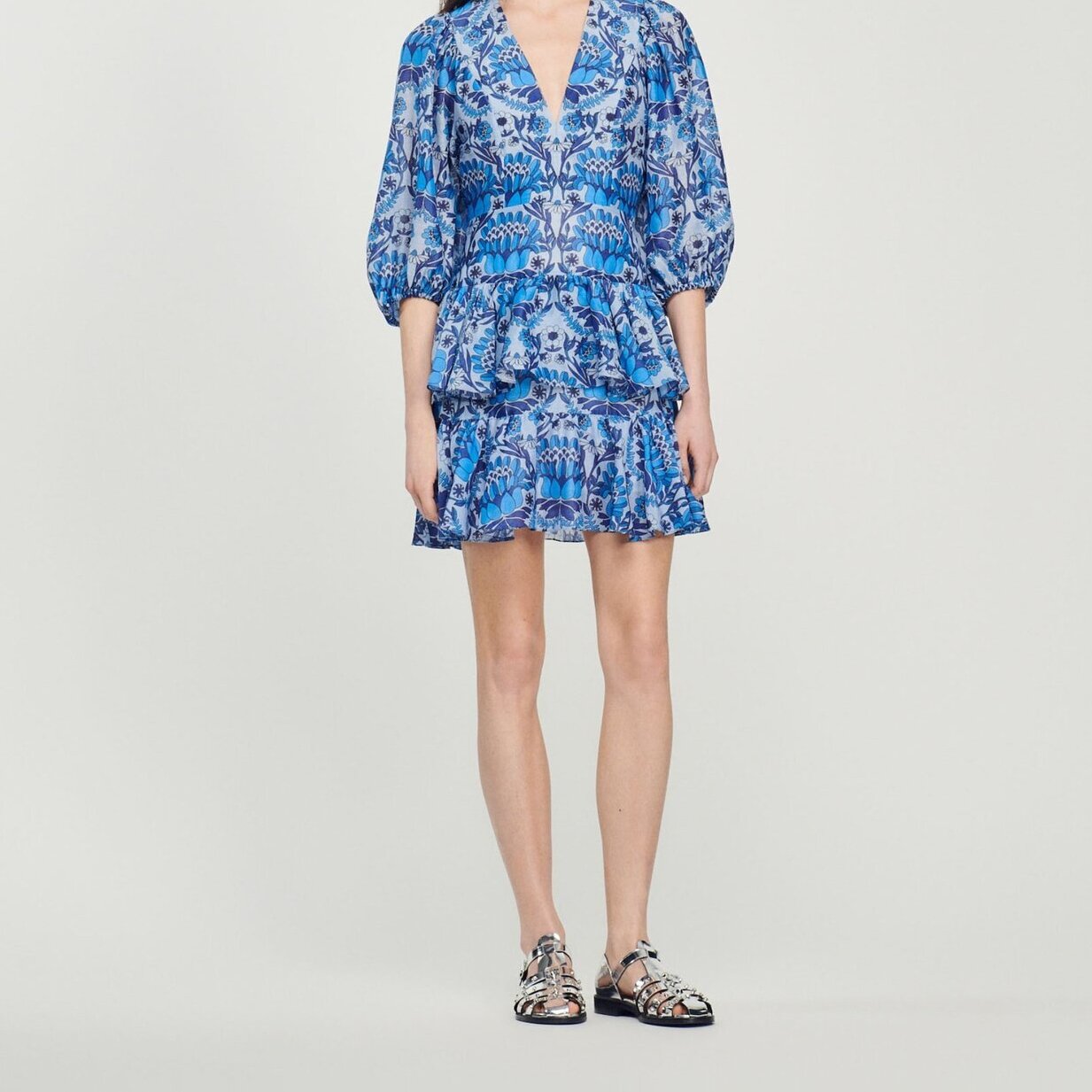 Short scarf print dress Sandro second-hand photo 2