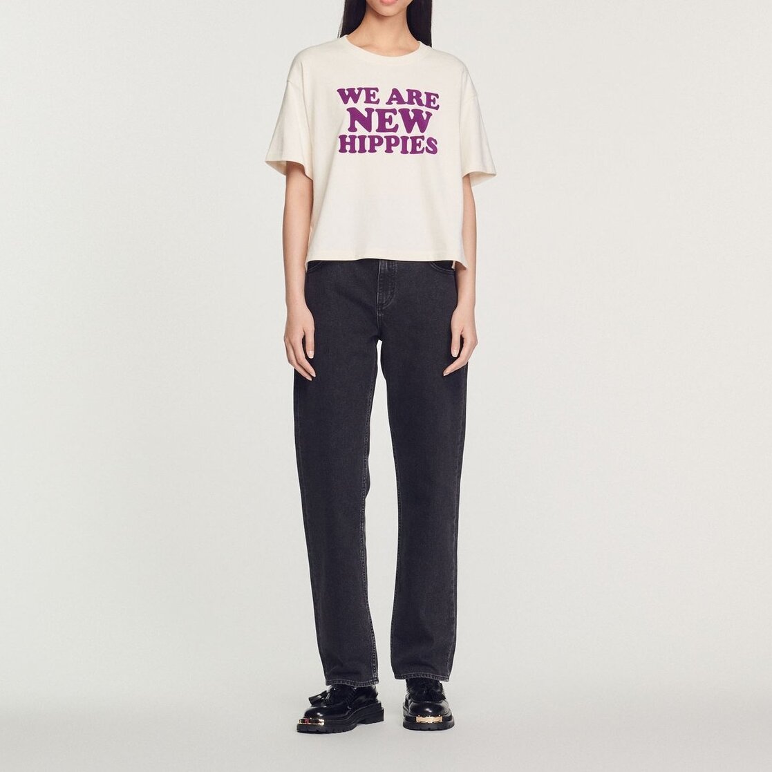 Cropped We Are The New Hippies T-shirt Sandro second-hand photo 3