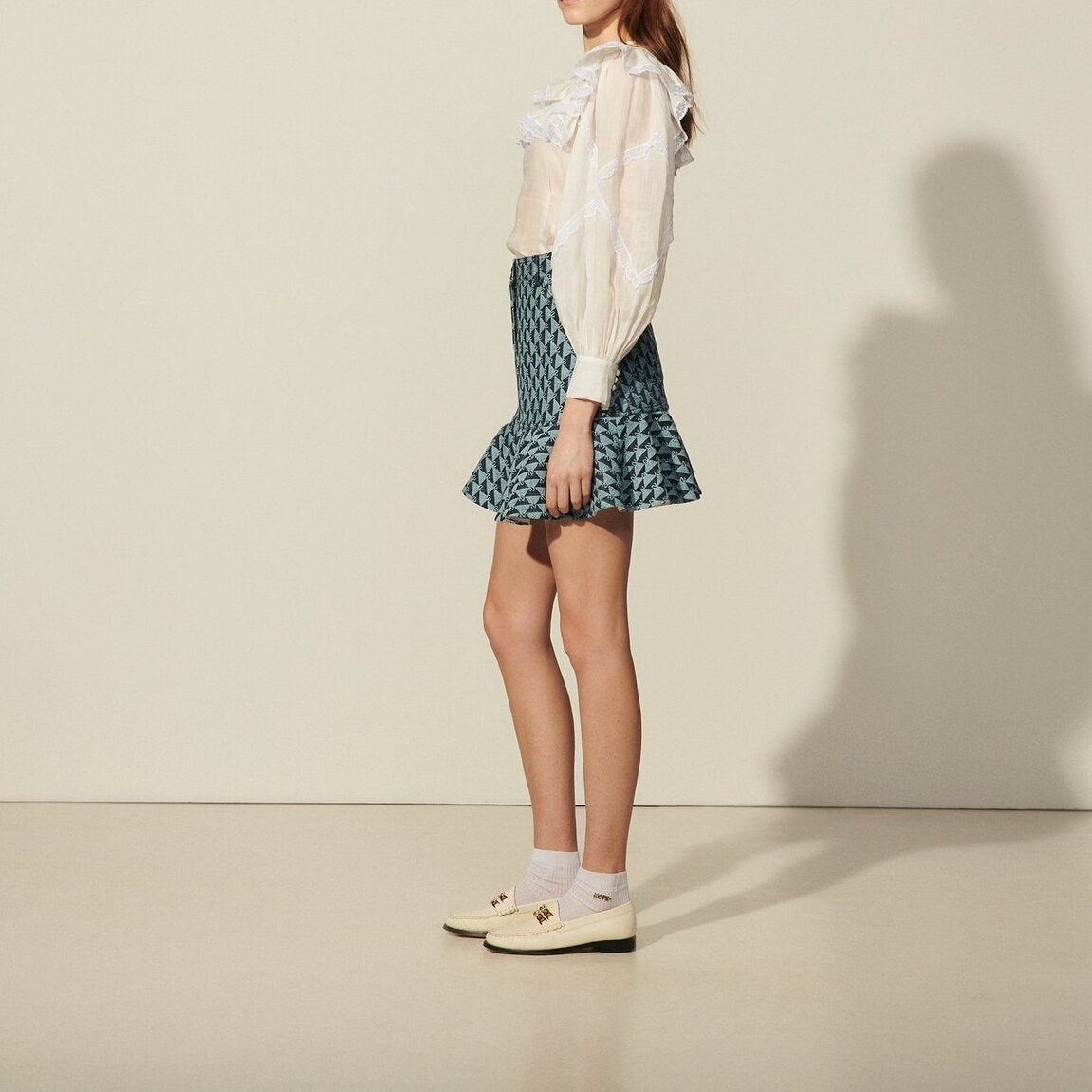 Short monogram denim skirt Sandro second-hand photo 1