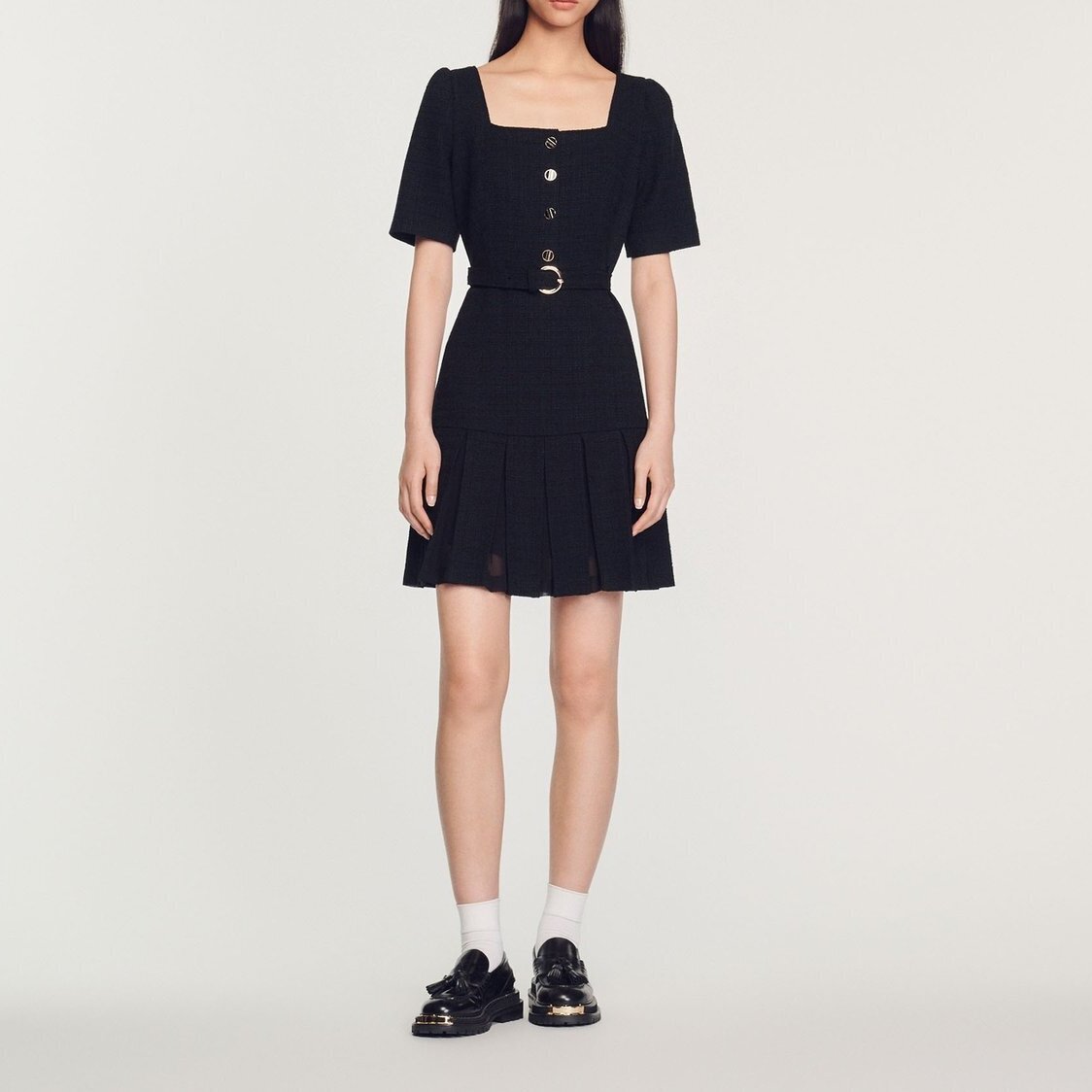 Robe courte en tweed Sandro seconde main photo 3
