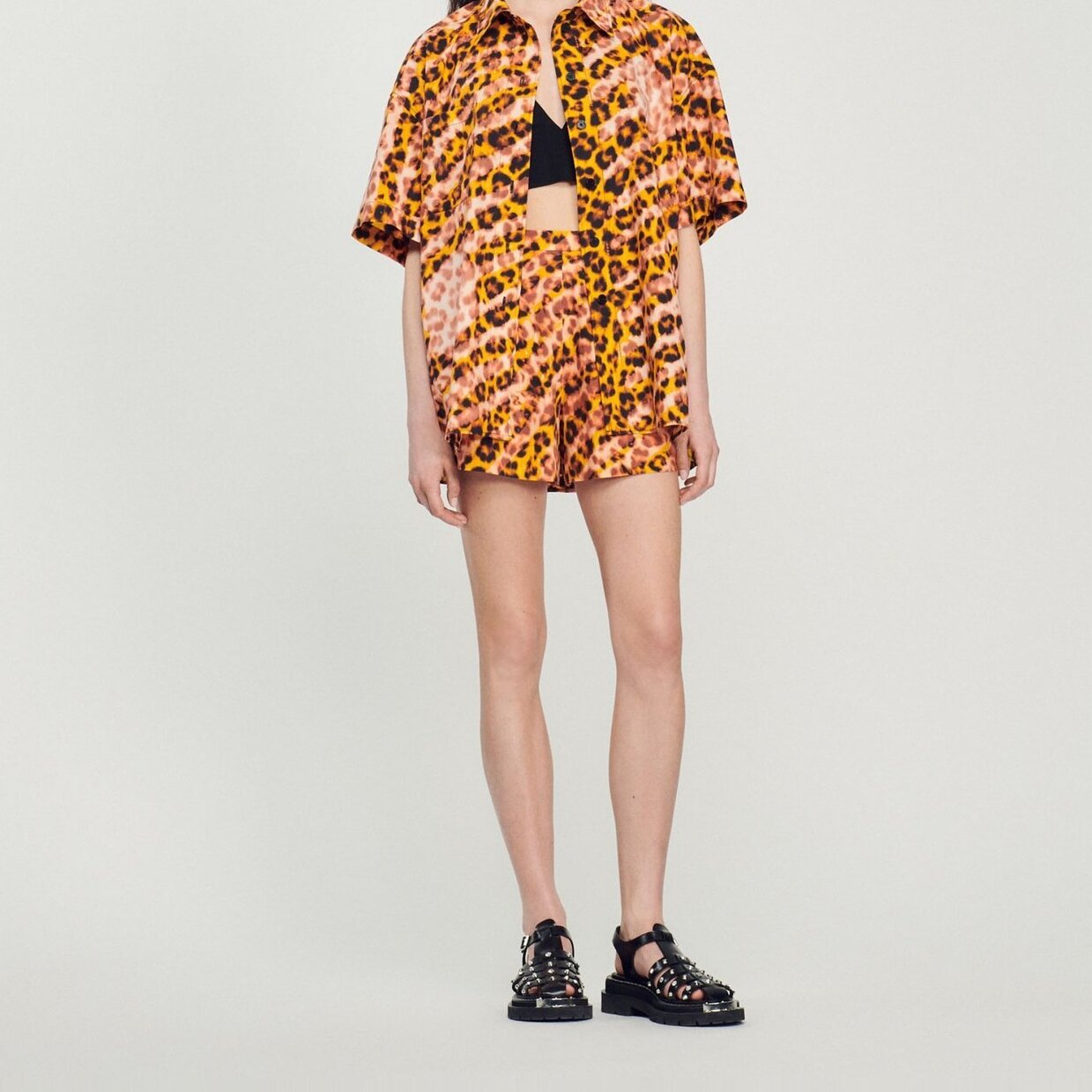 Chemise oversize léopard Sandro seconde main photo 2
