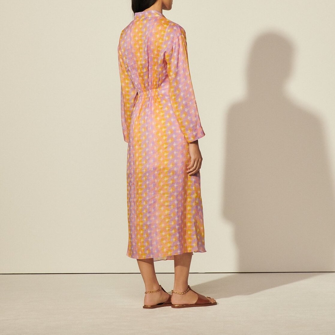 Long printed dress in linen and silk Sandro second-hand photo 2