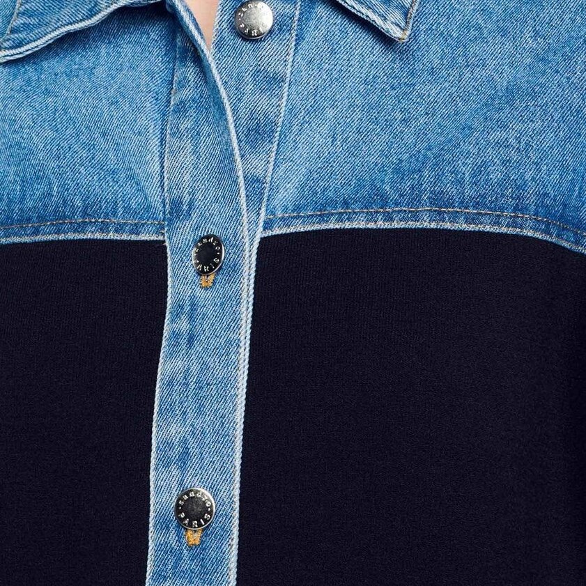 Cardi-coat bi-matière esprit Veste Sandro seconde main photo 4