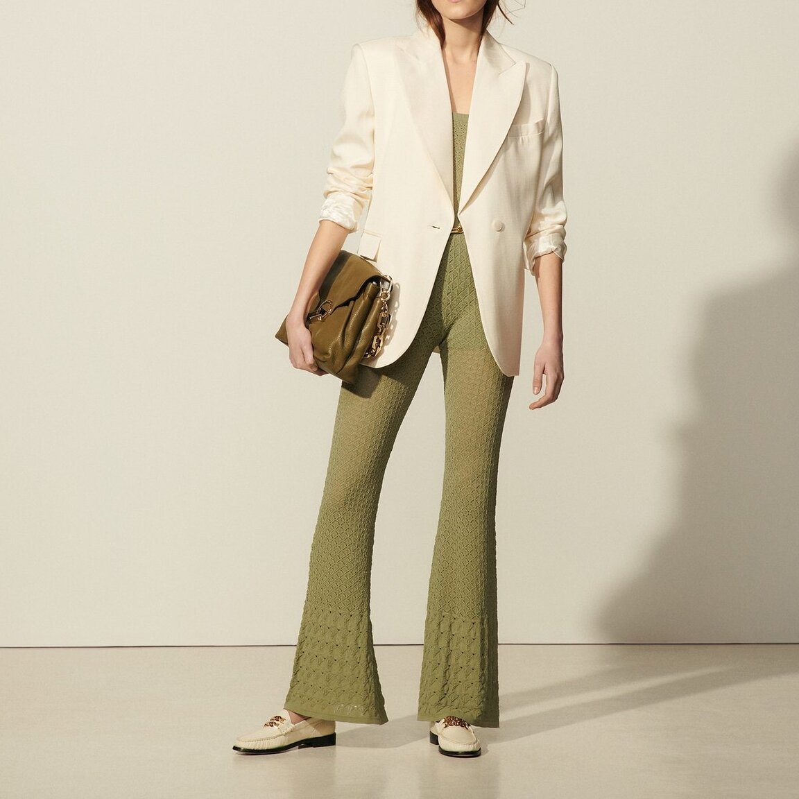Pantalon en Maille pointelle Sandro seconde main photo 2