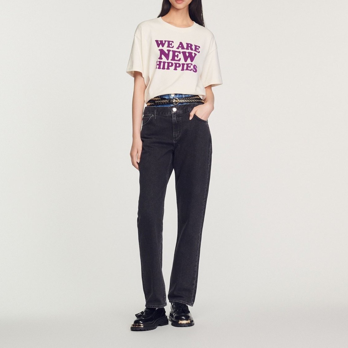 Cropped We Are The New Hippies T-shirt Sandro second-hand photo 2