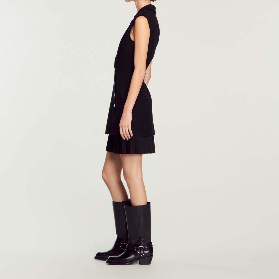 Robe plissée en tweed Sandro seconde main photo 7