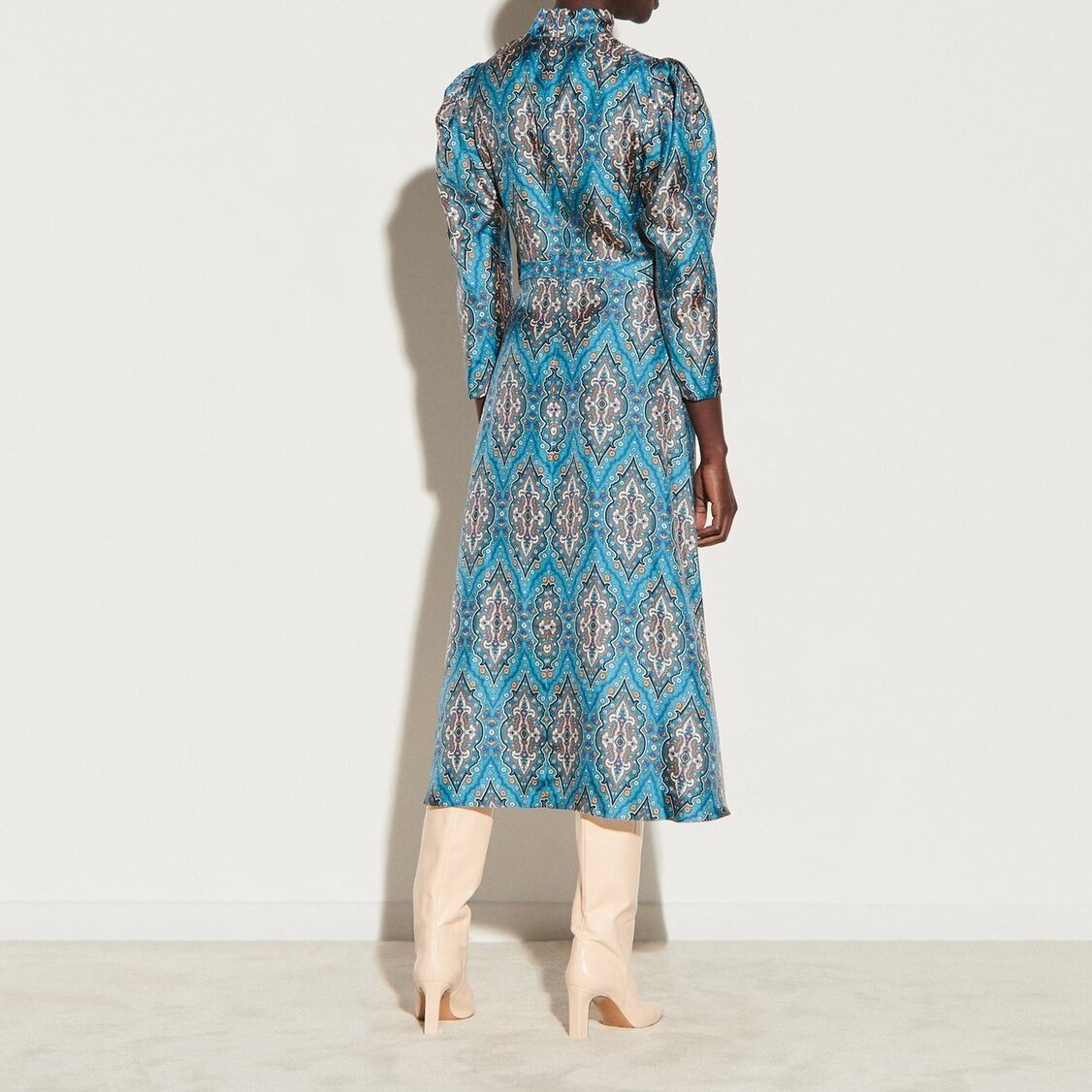Long all-over silk print dress Sandro second-hand photo 1