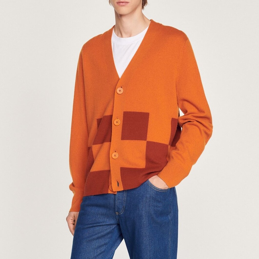 Wool and cashmere cardigan Sandro second-hand photo 5