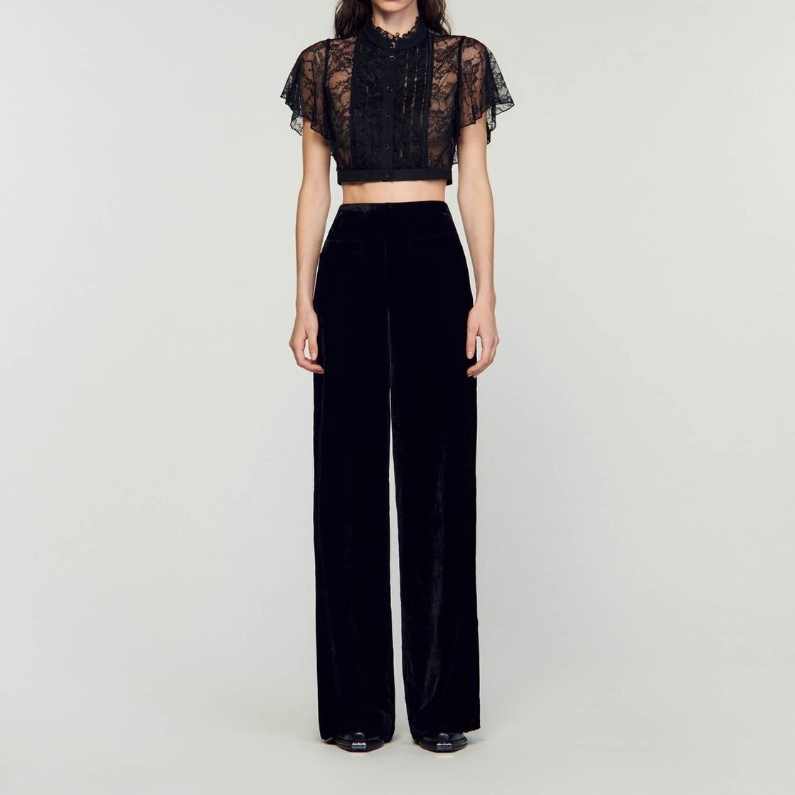 Weite Samthose Sandro Second-Hand photo 3
