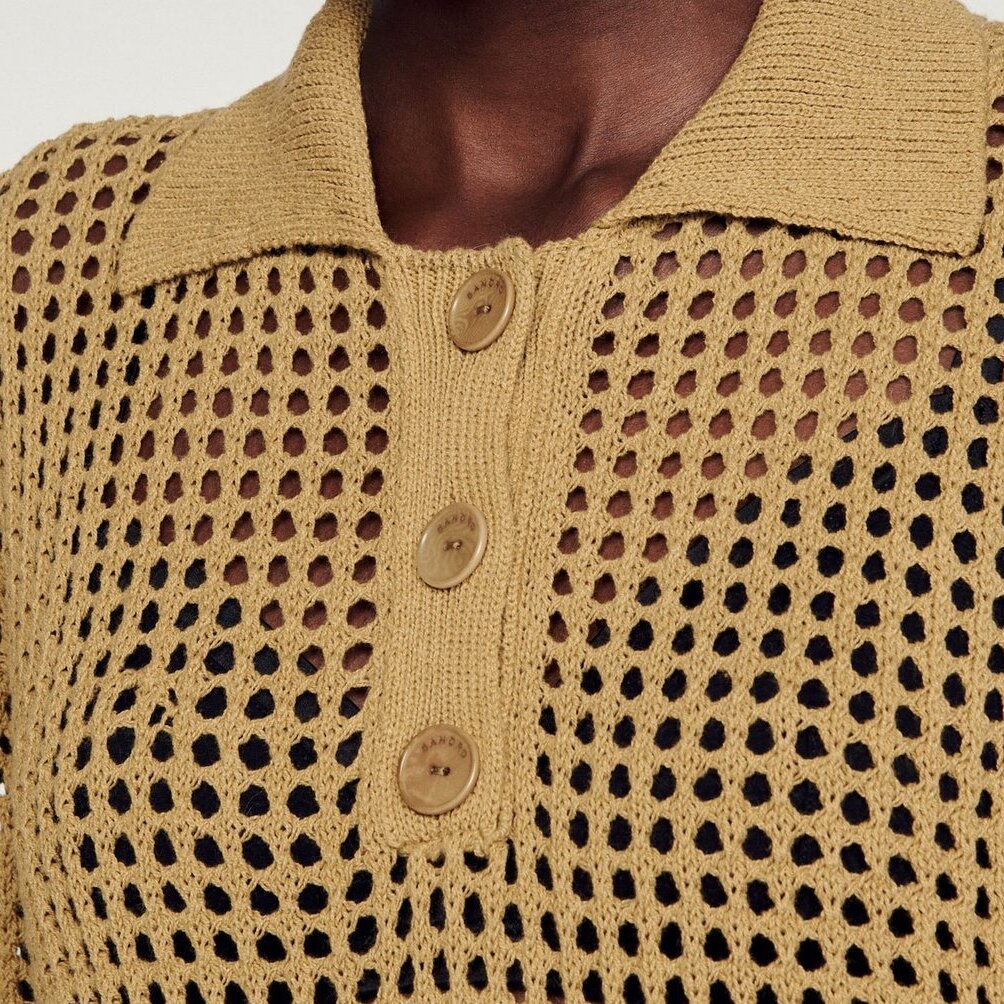 Cropped mesh knit Sweater Sandro second-hand photo 4