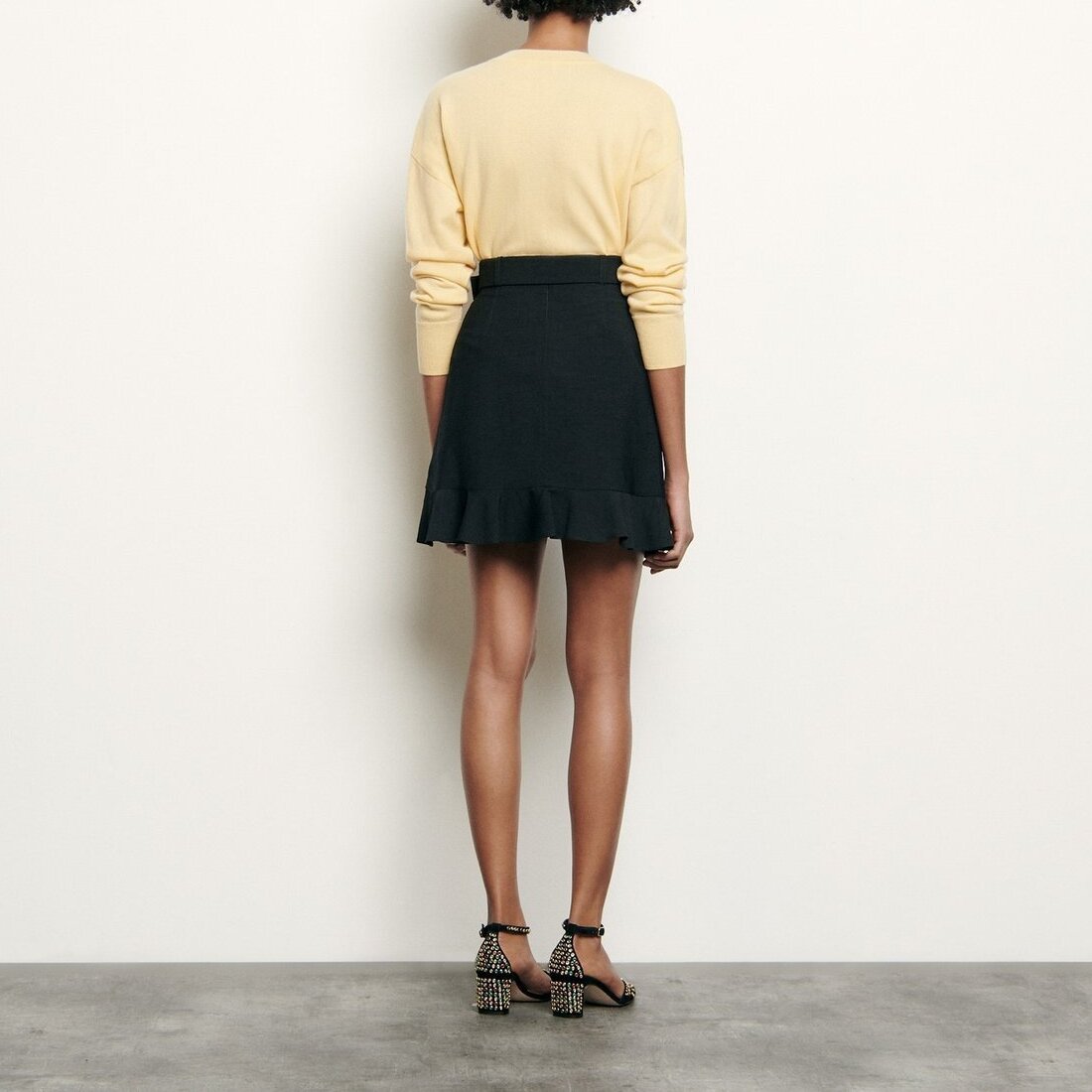 Short skirt with asymmetric ruffle Sandro second-hand photo 2