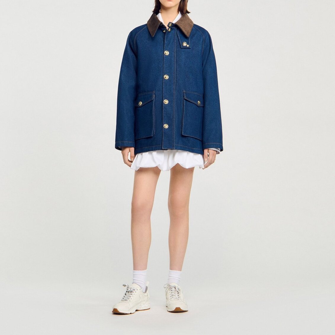 Veste workwear en denim Sandro seconde main photo 3