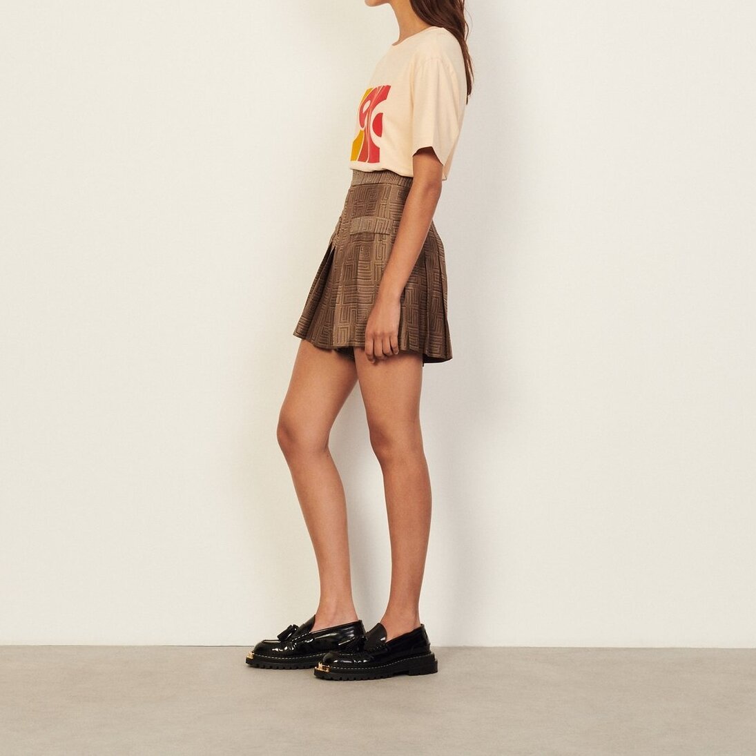 Short patterned jacquard skort Sandro second-hand photo 2