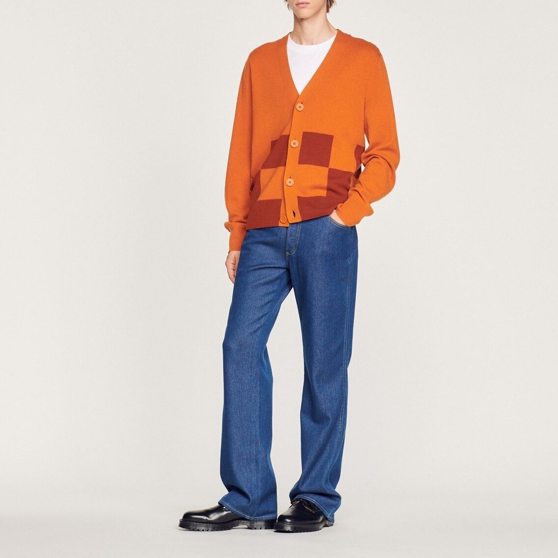 Wool and cashmere cardigan Sandro second-hand photo 2