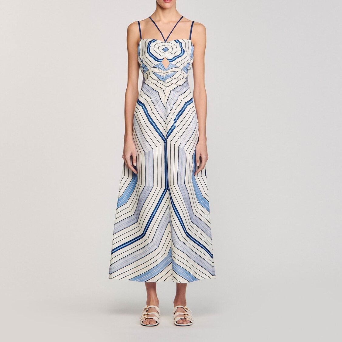 Langes Kleid mit Spiralenprint Sandro Second-Hand photo 3
