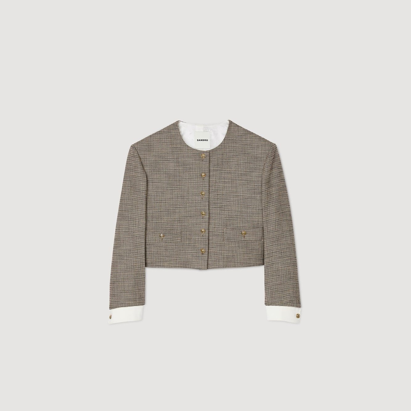 Short micro houndstooth Jacket Sandro second-hand photo 1