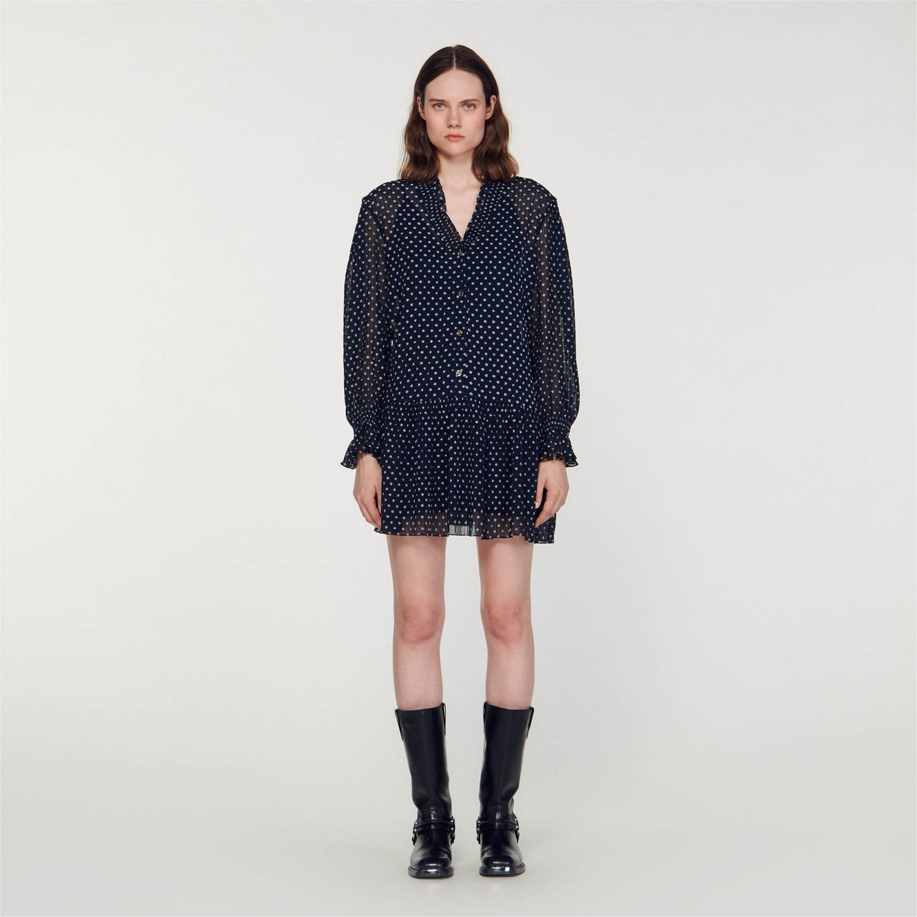 Short polka dot dress Sandro second-hand photo 3
