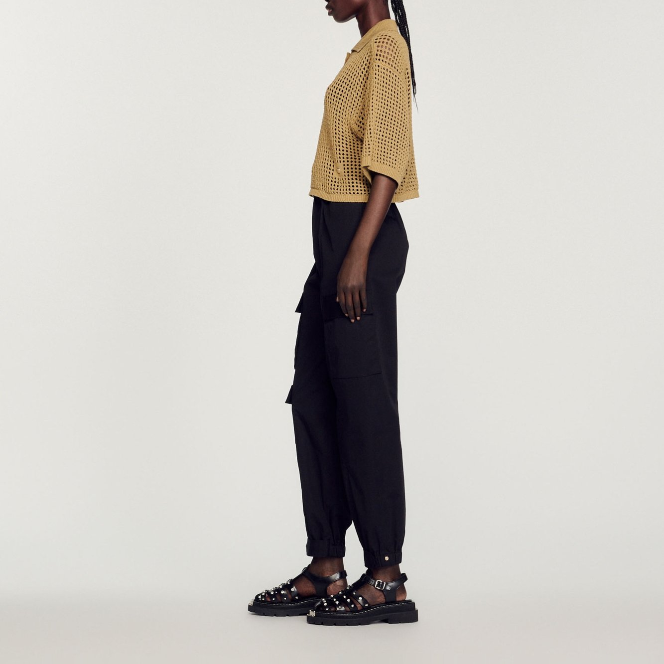 Cropped mesh knit Sweater Sandro second-hand photo 7