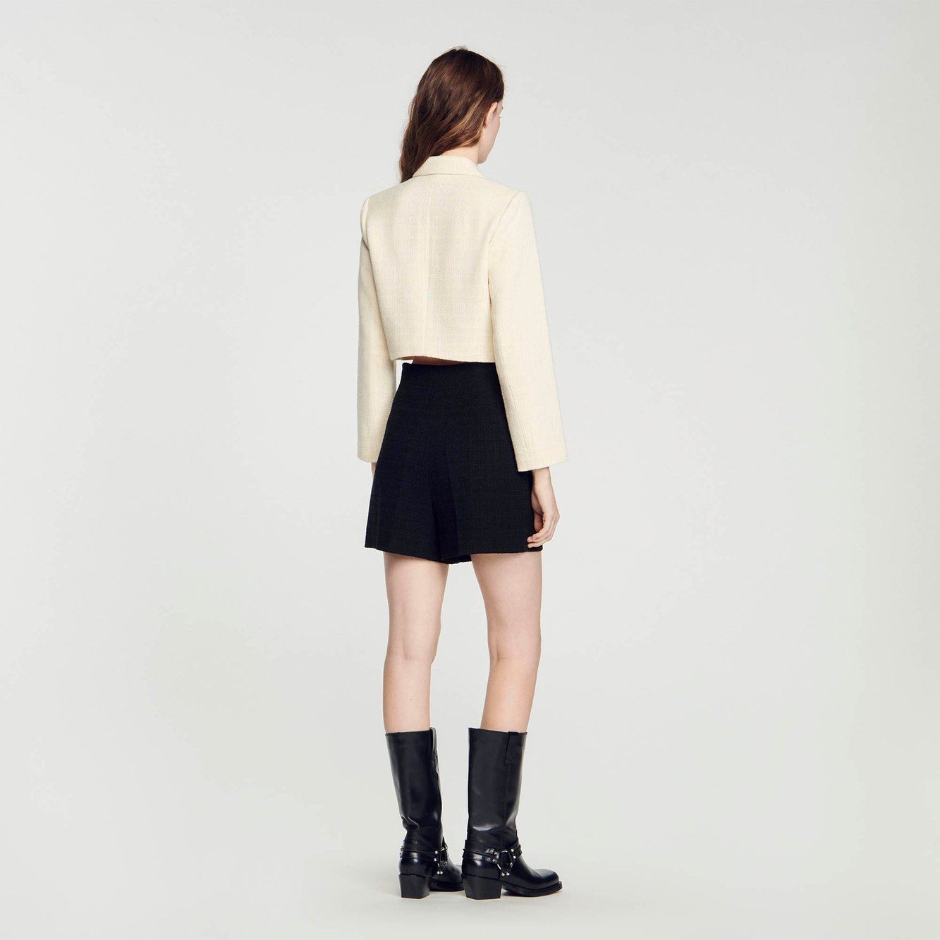 Cropped tweed button-up Jacket Sandro second-hand photo 6