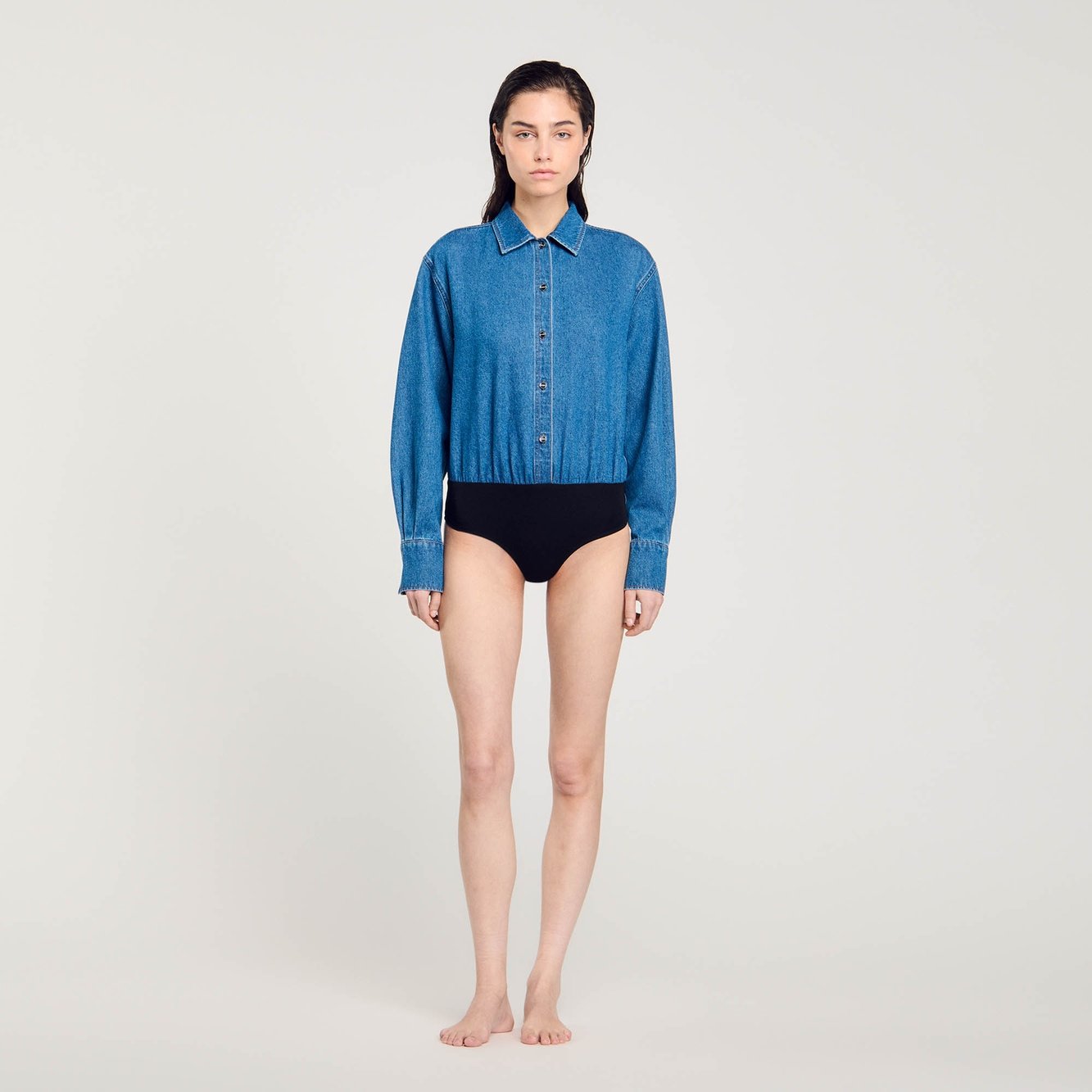 Chemise body en Jean Sandro seconde main photo 4