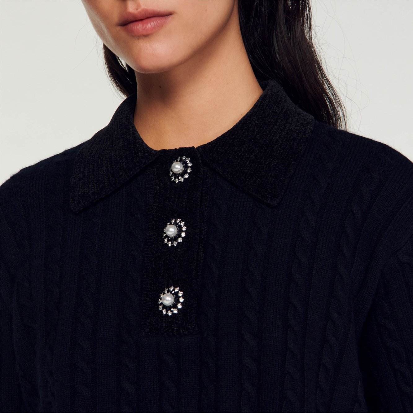 Knit polo neck jumper Sandro second-hand photo 2