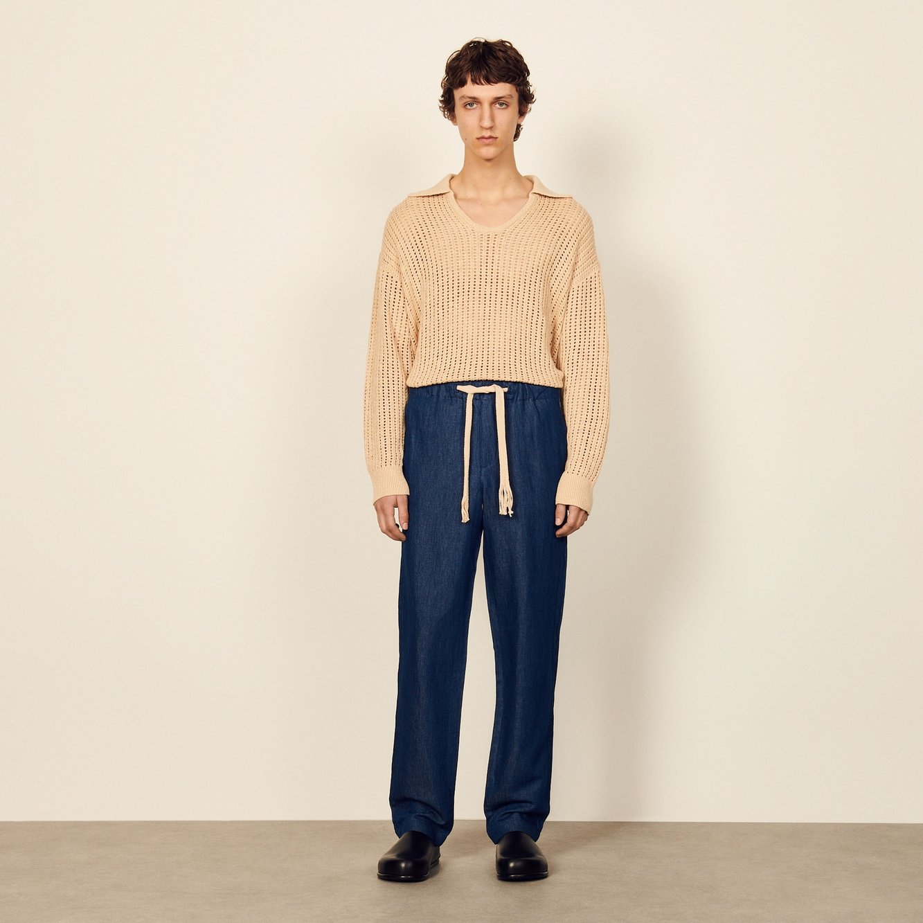 Wide-leg chambray Trousers Sandro second-hand photo 6