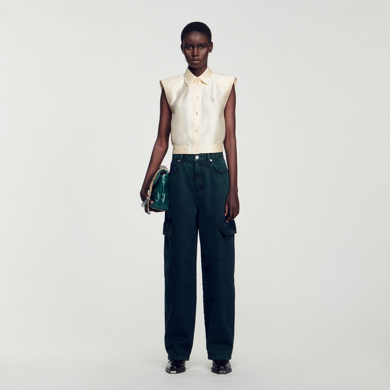 Jean cargo oversize Sandro seconde main photo 2